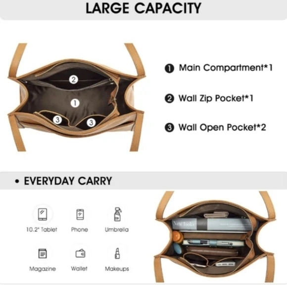 Kattee Leather Soft Leather Shoulder Handbag - Picture 14 of 16